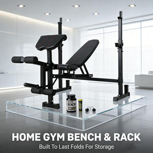 Rack de musculation pliable et réglable multifonction pour squats, avec banc de musculation et logo personnalisé – Équipement de fitness pour l'escalade et le sport - Product Image 1