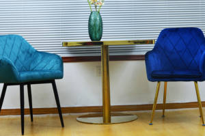 Bàn và ghế đặt Vanity Ghế Bàn cà phê nội thất văn phòng bọc chần nhung ghế ăn và bàn - Product Image 3