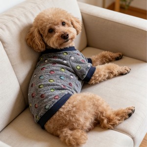 T-shirt Teddy et Bichon Frise à pois gris en polyester, vêtements pour animaux de compagnie quatre saisons - Product Image 3