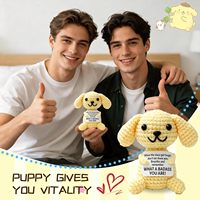 AHANKERE Cadeau de remise de diplôme au crochet pour chien - Animal en peluche au design amusant pour décoration de bureau, soutien positif pour femmes et hommes
