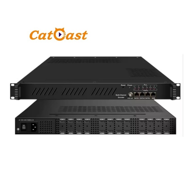 IPTV Headend 24 in 1 HD MPEG4 H.264 Encoder IP to ASI encoder