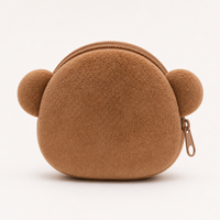 Porte-monnaie en peluche singe mignon, pochette douce en peluche, sac à monnaie de dessin animé, cadeau pour étudiants