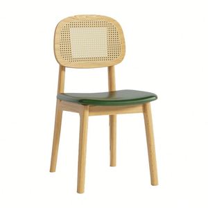 Chaise en bois massif en rotin pour restaurant à domicile meubles d'hôtel chaises de salle à manger chaise de salle à manger en osier tissé - Product Image 1