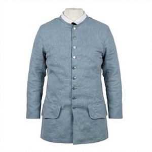 Manteau en laine pour homme, simple boutonnage, longueur standard, uniforme historique, vêtement d'extérieur - Product Image 1