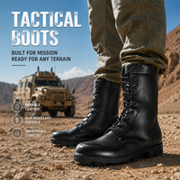 Chaussures de conception classique Bottes en cuir véritable Bottes de combat de la jungle Hommes en noir Bottes d'officier pour hommes