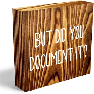 ป้ายกล่องไม้ตกแต่งสำนักงานตลกขนาด5x5นิ้วแต่คุณทำเอกสารของตกแต่งโต๊ะบ้านไร่แบบชนบท - Product Image 4