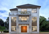 Kits de construction de villas préfabriquées modernes en acier léger pour l'extérieur avec conception de garage