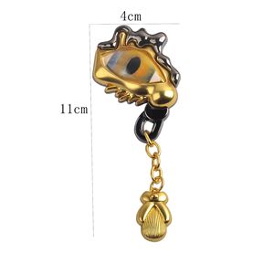 Broche de Luxo Banhado a Ouro com Olho Solar Artístico, Distintivo de Lapela de Metal Exagerado com Olho Grego para Mulheres, Joia de Moda - Product Image 6