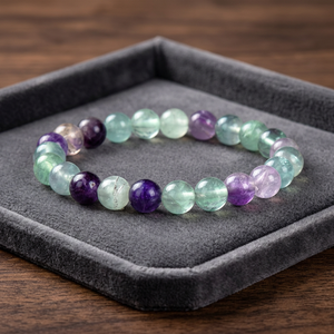 Natural Multi Fluorite Stone <b>Bracelet</b> Chakra <b>Healing</b> Crystal Gemstone <b>Bracelet</b> Wholesale Supplier Manufacturer From India - Product Image 5