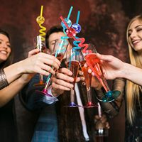 70s Disco Party Décorations Miroir Agitateurs Réfléchissants Cocktail Disco Ball Pailles Pailles Réutilisables en Plastique pour Enterrement de vie de jeune fille