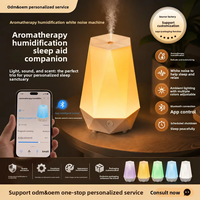 OEM/ODM Smart App Aroma Diffuser Bentuk Vas Mesin Suara Putih Lampu Malam RGB Jam Alarm Digital Speaker Bluetooth 5.3