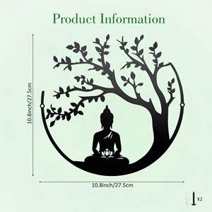 ต้นไม้แห่งชีวิตโลหะและ<span class=keywords><strong>ของ</strong></span>ตกแต่งผนัง<span class=keywords><strong>พระพุทธ</strong></span>รูป, ศิลปะทางจิตวิญญาณแบบเซนดอกบัว, <span class=keywords><strong>ของ</strong></span>ตกแต่งแบบฮินดูสำหรับบ้าน สำนักงาน ห้องโยคะ ห้องทำสมาธิ - Product Image 6