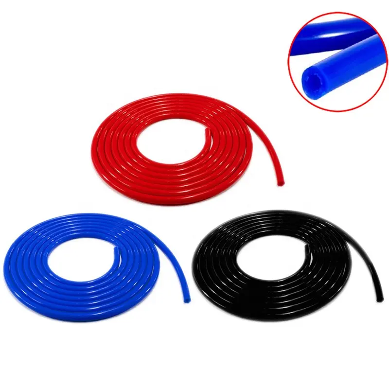 Tabung silikon kustom kelas industri tahan suhu tinggi 4mm 6mm 8mm biru hitam merah untuk mobil, selang silikon mobil