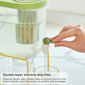 Jarra de Agua Fría de Plástico de Gran Capacidad con Grifo y Tapa, Dispensador de Bebidas Frías Moderno para Refrigerador - Product Image 5