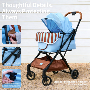 JXB Nuevo Cochecito de Viaje Plegable para Perros, Aprobado por Aerolíneas, Todoterreno, para Mascotas Pequeñas de hasta 33 Libras - Product Image 2