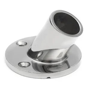 2024 new Stainless steel marine mast bracket stanchion base marine hardware round base grooved flange