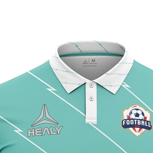 T-shirts polo ajustés pour hommes en polyester à impression numérique de marque personnalisée et originale avec logo Logo personnalisé imprimé - Product Image 3