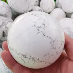 คุณภาพสูงควอตซ์หินทรงกลมลูกบอลสีขาว howlite เทอร์ควอยซ์สีขาวเครื่องประดับหิน