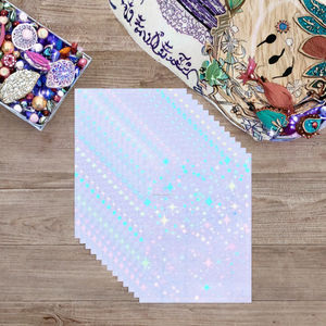 Plas Plas30 Nature Star Heart Holographic Soft Adhesive Laminate Sheet A4 Overlay PVC Waterproof Transparent Plastic Transfer - Product Image 3
