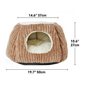 C4P, venta al por mayor, productos para mascotas, cama de cueva para gatos con fondo antideslizante para dormir, interior acogedor y extraíble - Product Image 4