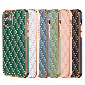 <strong>Girls</strong> Style Grid Plating TPU <strong>Cases</strong> Mobile Phone Protective Back Cover for IPhone14 Pro Max 13 Promax Samsung S21 Ultra A02S F62 - Product Image 1