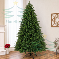 Pohon Natal Cedar Buatan Berkualitas Tinggi MaoSheng, PE+PVC Hijau Besar, Ramah Lingkungan, Dekorasi Liburan, OEM Grosir