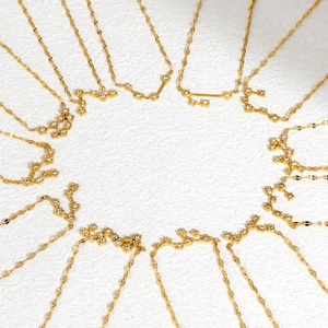 Collier Pendentif Zircon 12 Constellations Plaqué Or 18K PVD, Étanche et Inoxydable en Acier Inoxydable, Bijou Tendance - Product Image 2