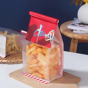 फैक्टरी थोक हॉट सेलिंग चीन लाल कस्टम भित्तिचित्र ज़िपलॉक कुकी बैग स्टैंडिंग विंडो बेकिंग स्नैक ब्रेड पैकेजिंग बैग
