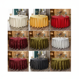 Mantel Redondo <span class=keywords><strong>de</strong></span> Lujo 100% Poliéster Damasco, Tamaño Personalizado para Bodas, Banquetes, <span class=keywords><strong>Fiestas</strong></span>, Restaurantes, Hoteles, Iglesias, Eventos - Product Image 2