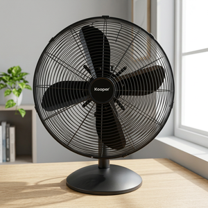 Ventilatore da Tavolo Kooper 35W a 4 Pale, 3 Velocità, Nero, 16 Pollici, Portatile, Controllo Meccanico, Regolabile, Oscillante, per Uso Esterno - Product Image 2
