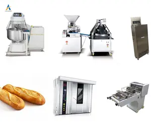 Bakery equipment dough/cream mixer cake/bread making line electric/gas baking oven for shop