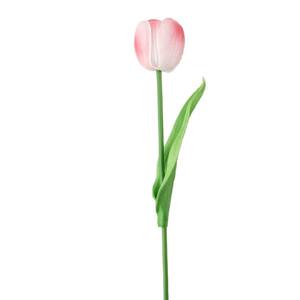 Bouquet de fleurs artificielles en PU, tulipes blanches et roses, haute simulation, art floral décoratif pour la décoration de bureau au printemps - Product Image 5