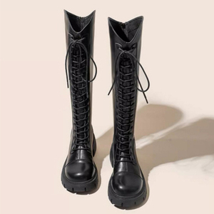 2026 New Arrival <b>Spring</b>/Fall Fleece-Lined Martin <b>Boots</b> Thick Soles Height-Enhancing Mid-Calf Full-Length <b>Boots</b> - Product Image 5