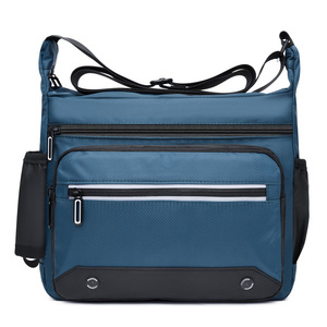 New Unisex Casual Water-Repellent Shoulder Bags Multi-Pocket Crossbody Bags with Logo Decoration Fashionable Microfiber - Product Image 4