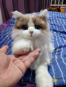 Peluche chat de simulation mignonne et tendance, modèle Maine Coon, jouet en peluche, cadeau d'anniversaire pour enfants, rembourrage en coton PP - Product Image 5