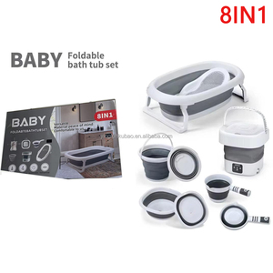 Ensemble <span class=keywords><strong>de</strong></span> bain pour bébé <span class=keywords><strong>nouveau</strong></span>-<span class=keywords><strong>né</strong></span> avec <span class=keywords><strong>toilette</strong></span> multifonctionnelle 8-en-1 en plastique écologique pour 0-8 ans 12 litres - Product Image 1