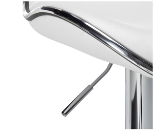 Taburete <span class=keywords><strong>de</strong></span> Bar giratorio ajustable Airlift <span class=keywords><strong>de</strong></span> tapicería <span class=keywords><strong>de</strong></span> <span class=keywords><strong>polipiel</strong></span> acolchada con base cromada, Juego <span class=keywords><strong>de</strong></span> 2, blanco - Product Image 6