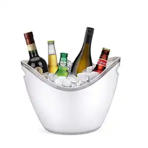 New Design Wholesale Custom Multicolor Cooler Custom Acrylic Beer Plastic Ice Bucket PS Party Modern Barrel Cooler And Bracket