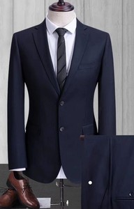 Costume sur mesure noir pour marié, ensemble 2 pièces (veste et pantalon) pour <span class=keywords><strong>soirée</strong></span>, cérémonie et affaires - Product Image 3