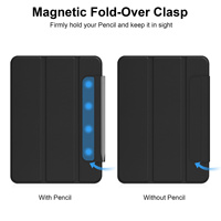 Étui pour tablette en cuir PU à trois volets avec design personnalisé, magnétique, résistant aux chocs, avec support pour stylet