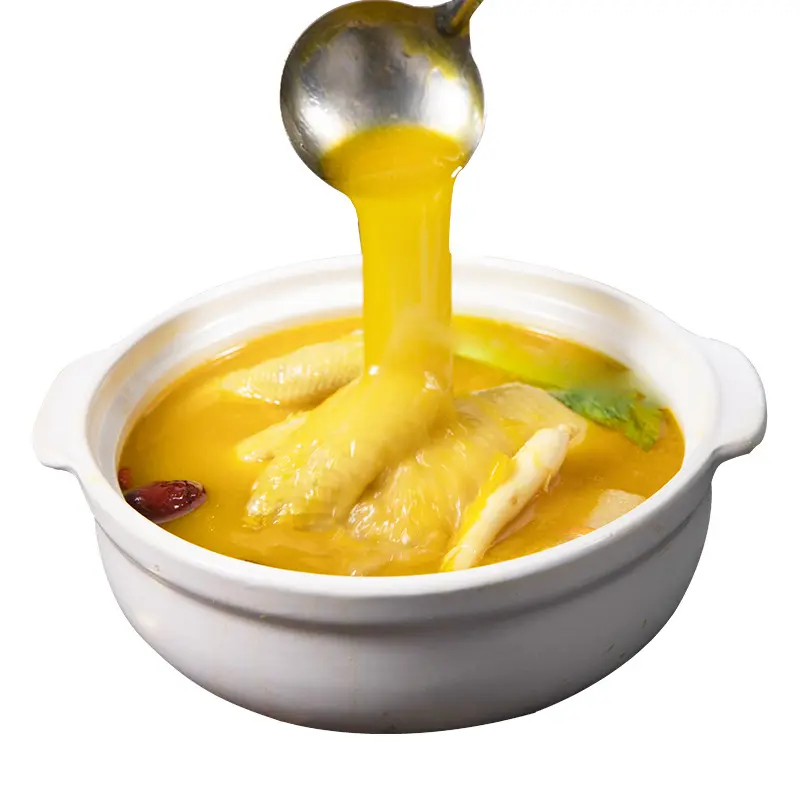 Fabricante de Venta caliente Base de sopa de colágeno dorado Cocina HotPot FishMaw Condimento de pollo Base de sopa de pollo suave para restaurante