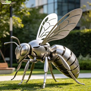 ประติมากรรมผึ้งสแตนเลสขนาดใหญ่ทันสมัยปรับแต่งได้ ตกแต่งสวนและสวนสาธารณะกลางแจ้ง - Product Image 2
