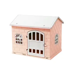 Produttore all'ingrosso indoor pet plastic house traspirante pieghevole cat dog house adorabile cuccia lavabile per cani di piccola taglia media