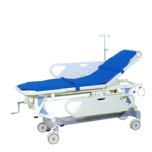 Economic Stainless Steel Adjustable Medical Manual Hospital Bed Rescue Stretcher Bed