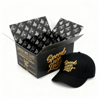 Boîtes de chapeau de baseball noires de luxe personnalisées Gaufrage Laminage mat Revêtement UV Boîtes d'expédition de chapeau de cowboy Grandes boîtes de chapeau pliables