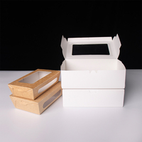 Caja de Sushi Kraft con Ventanas Dobles, Contenedor Desechable para Llevar Sushi y Bento, Caja de Empaque para Alimentos al por Mayor con Logotipo Personalizado OEM