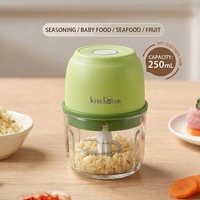 Pengolah Makanan Mini Elektrik, Pencacah Bawang Putih, Pemotong Sayuran, Pemotong Bawang, Penggiling Bumbu, Penggiling Daging, USB Rechargeable, Perlengkapan Dapur