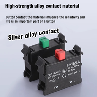 Interruptor de botón pulsador sobresaliente luminoso LED de 22mm, dos interruptores emisores de luz normalmente en contactos plateados gruesos