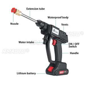 Hidrolavadora Inalámbrica de Alta Presión de 20000mAh, Pistola de Agua a Presión para Lavado de Autos, Boquilla de Agua a Presión, Máquina de Limpieza para Batería de 18V - Product Image 2