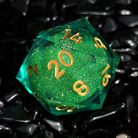 Dés géants en résine liquide personnalisés D20 35MM Polyèdre Accessoires de jeu de société RPG Dragon City Bord tranchant Pierre précieuse Coloré